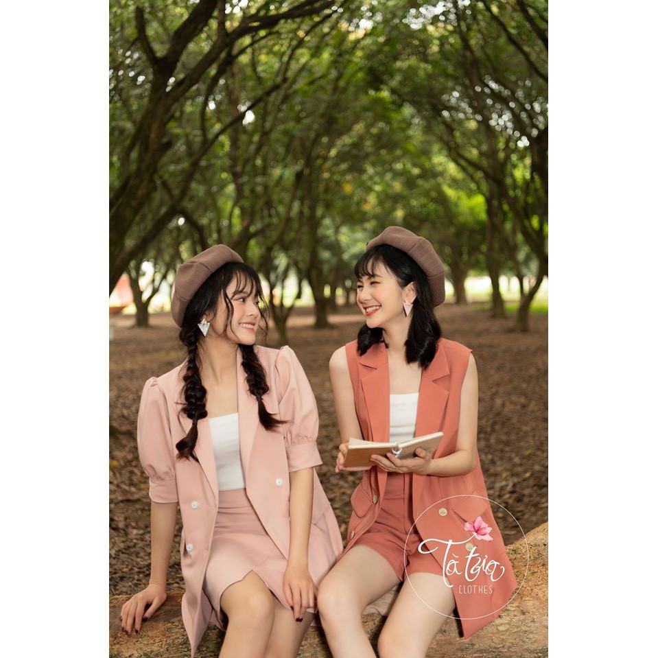 Tà Tưa Clothes Set Áo vest sát nách hồng cam | BigBuy360 - bigbuy360.vn
