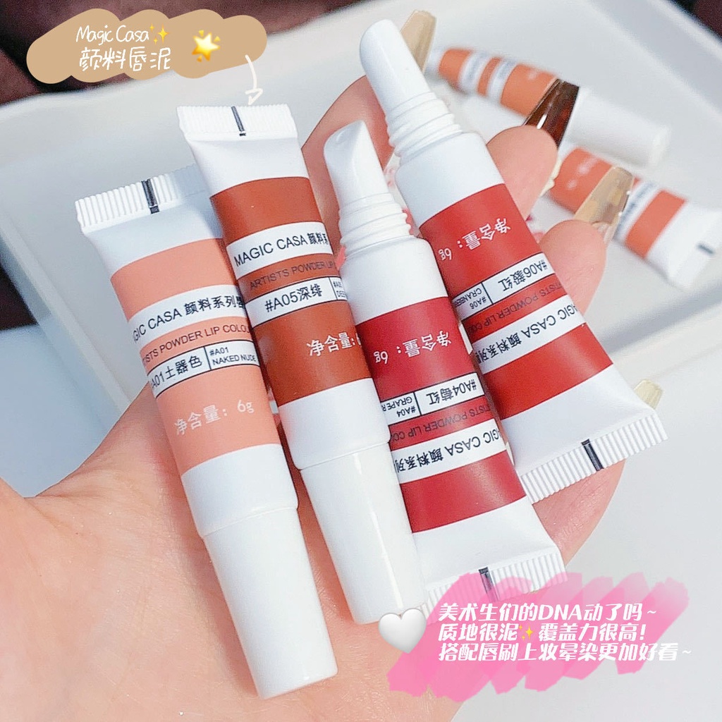 Set 6 Son Môi Dạng Lỏng Lâu Trôi Chống Thấm Nước Màu Sắc Gợi Cảm