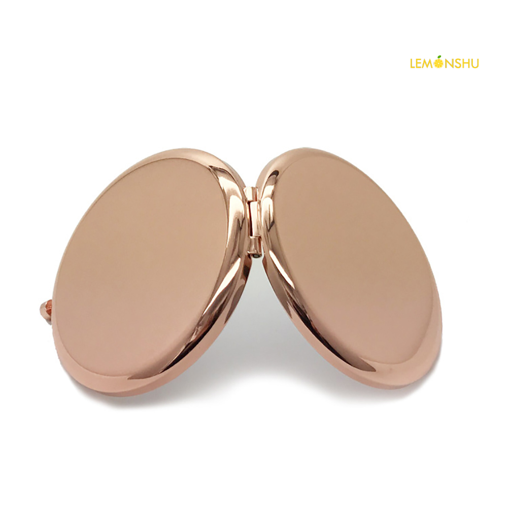 【Beauty】Portable Solid Color Metal Round Case Double-Side Pop-Up Pocket Makeup Mirror | BigBuy360 - bigbuy360.vn