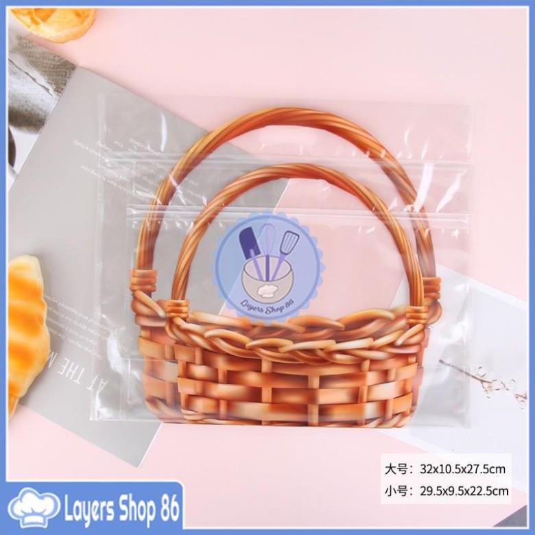 10 túi zip đựng bánh hình đan giỏ hàng loại 1