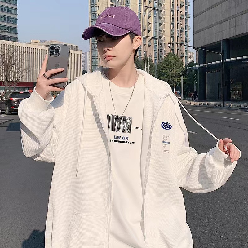 Áo Hoodie Dáng Rộng Thiết Kế Đơn Giản Thời Simple Trang Hàn Quốc Cho Nam Áo KhoáC Unisex Áo Hoodie MỏNg áo khoác hoodie nữ form rộng áo hoodie trắng