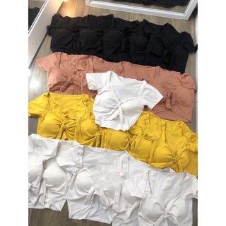ÁO MÚT NGỰC CỘT NƠ CROPTOP