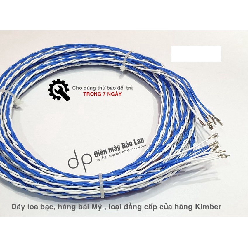 Dây loa bạc, hàng bãi Mỹ , loại đẳng cấp của hãng Kimber. Bao đổi trả trong 7 ngày
