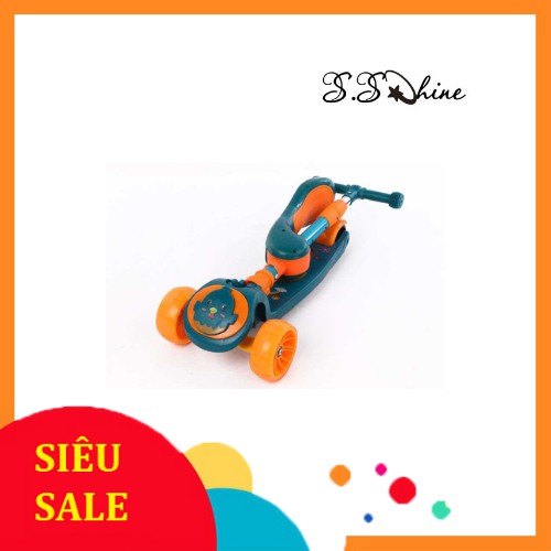 Xe trượt scooter SIÊU ĐẸP Có nhạc có đèn kiêm xe chòi chân 2 trong 1,dễ sử dụng, khả năng chống trượt mạnh