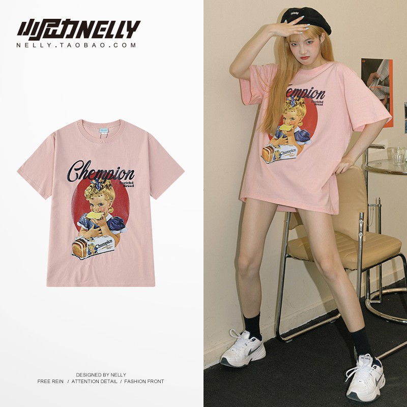 ẢNH THẬT_CHÍNH HÃNG_ÁO PHÔNG NELLY CHAMPION OVERSIZE UNISEX