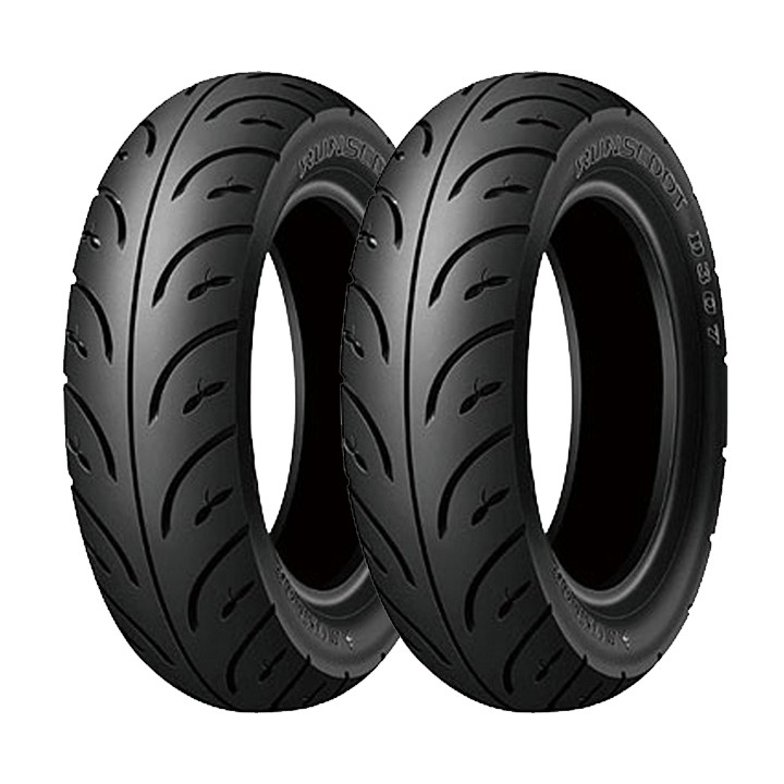 Cặp lốp Dunlop cho xe Air Blade, Vision (Lốp trước D307 80/90-14 và lốp sau D307 90/90-14) - Tặng móc khóa Dunlop