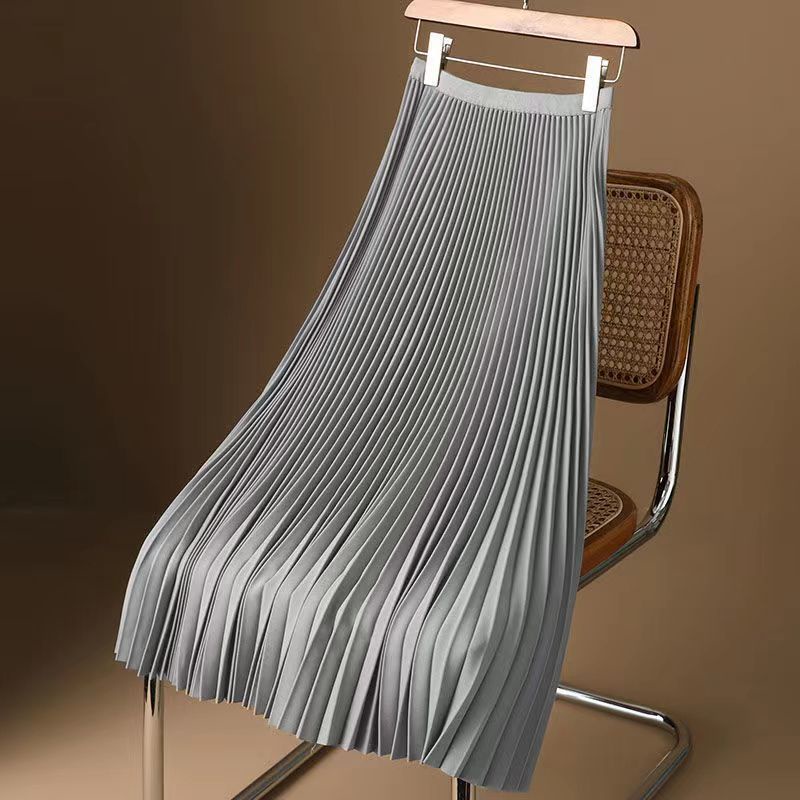 Chân Váy Satin Lưng Cao Dáng Chữ A Màu Trơn Thời Trang Mùa Hè 2022