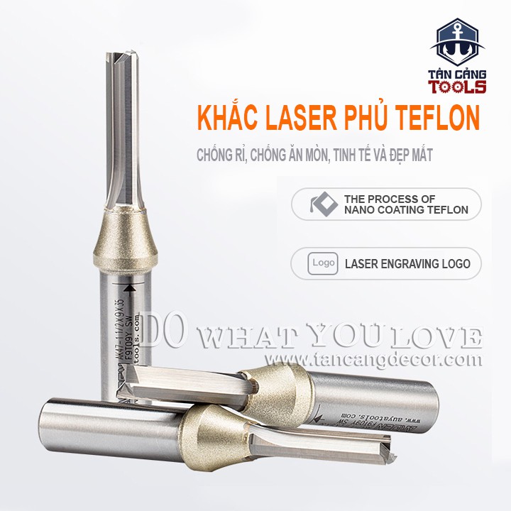 Mũi Router CNC AK47-1 Arden 6 x 22 mm Cốt 12.7 mm ( Chuyên Ván Công Nghiệp )