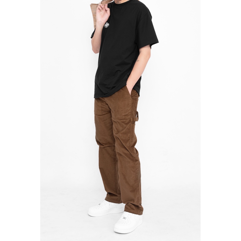 Quần tăm nhung màu nâu đậm Tum Machines CORDUROY SLIM PANT - Dark Brown