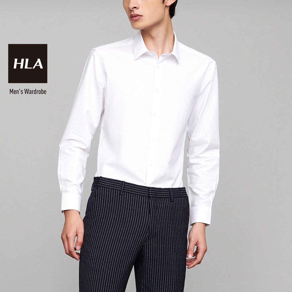 HLA - Áo Sơ Mi Nam Dài Tay Simple and Pure Color Long Sleeve Formal Shirt