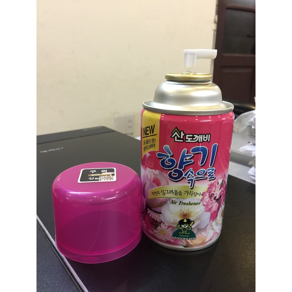 [Combo] Máy xịt phòng tự động cảm biến ánh sáng + 1 chai nước hoa xịt phòng cao cấp Sandokkaebi 300ml