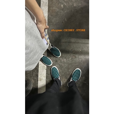 Giày vans caro xanh hàng 1:1 chất lượng
