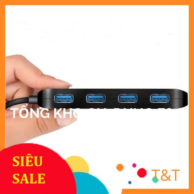 Bộ chuyển đổi từ Typec sang 4 USB 3.0 có công tắc và đèn led Ultraslim kết nối USB chuột bàn phím tay game ổ cứng...