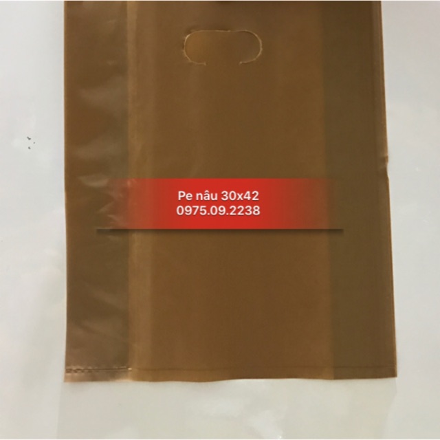 Túi pe hàng loại 1 màu nâu size 30x42