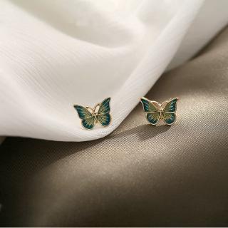 DDFI - French Oil Painting Style Butterfly Earrings INS S925 Silver Needle Simple Smart Earrings H3D02