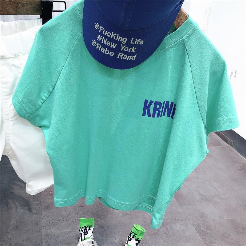 Áo thun ngắn tay in họa tiết phong cách Hàn Quốc đáng yêu cho trẻ em