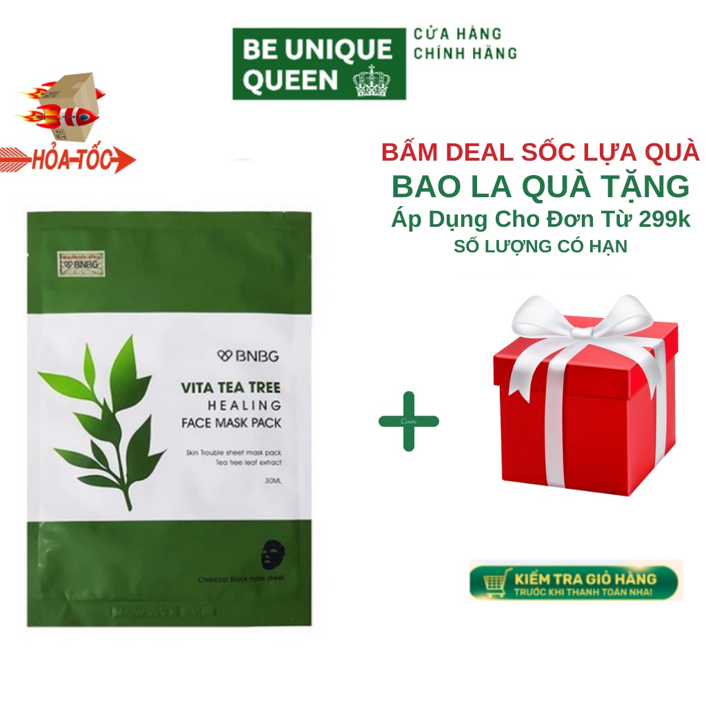 Mặt Nạ Tràm Trà BNBG Vita Tea Tree Healing Face Mask Pack Giảm Mụn Thâm Sẹo Thải Độc Da NHẬP KHẨU CHÍNH HÃNG