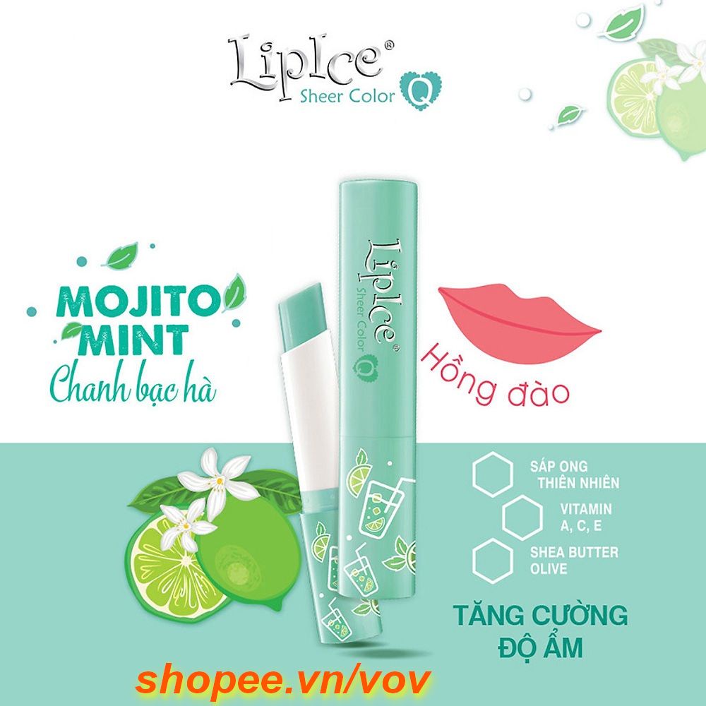 Son Dưỡng Có Màu 2.4G Lipice Sheer Color Q Mojito Mint Hồng Đào