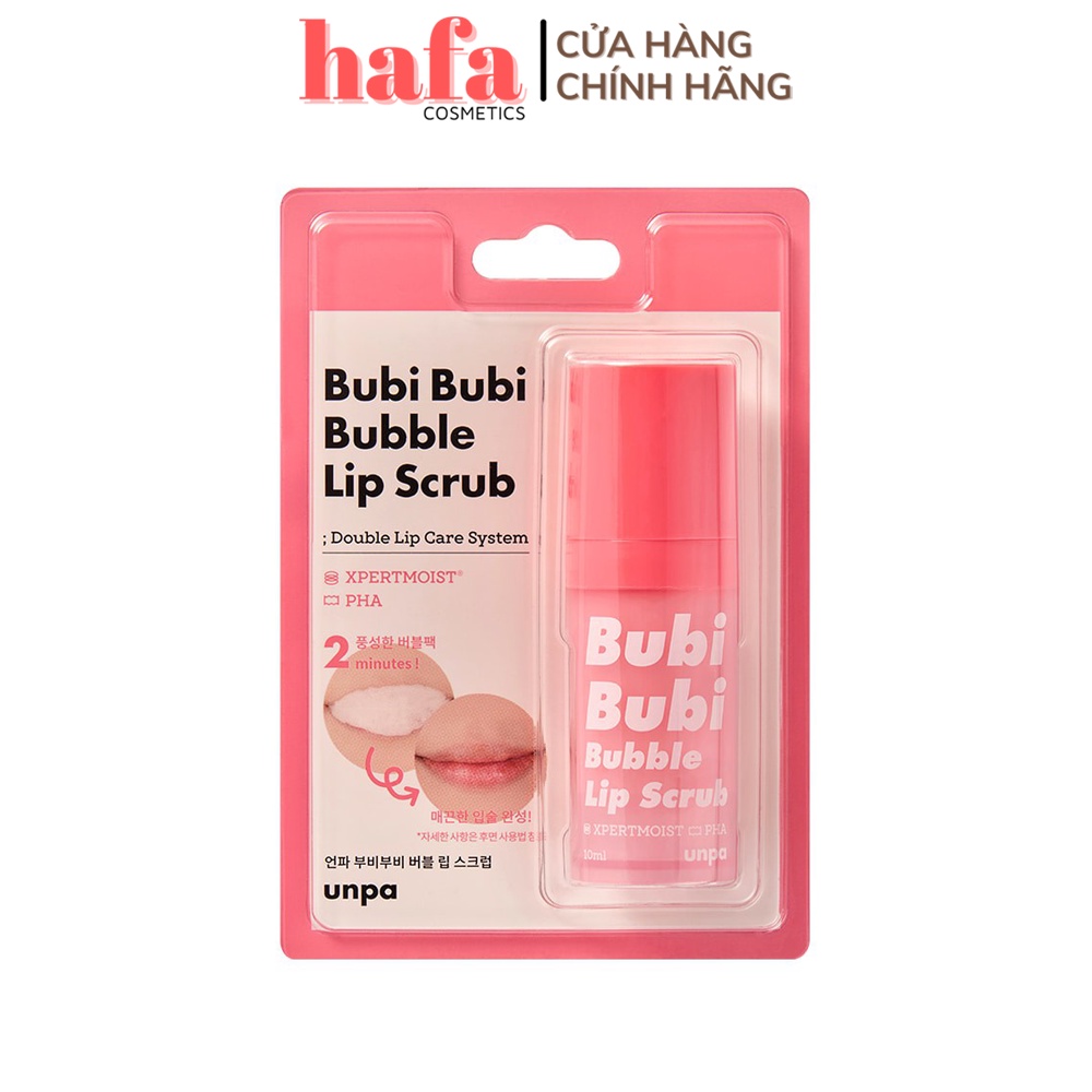 Gel Tẩy Tế Bào Chết Sủi Bọt Cho Môi Unpa Bubi Bubi Bubble Lip Scrub 10ml