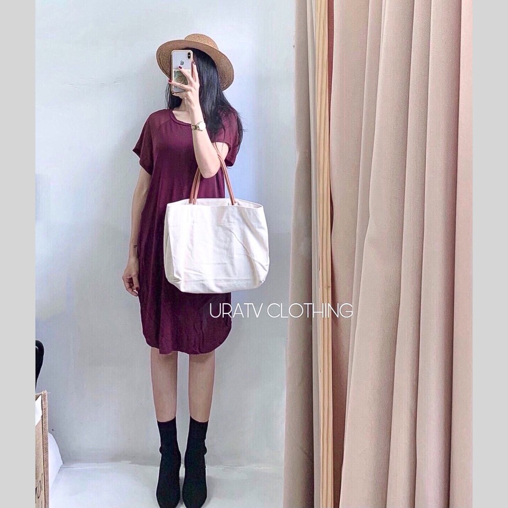 Áo thun tay phối dáng dài xẻ tà 125