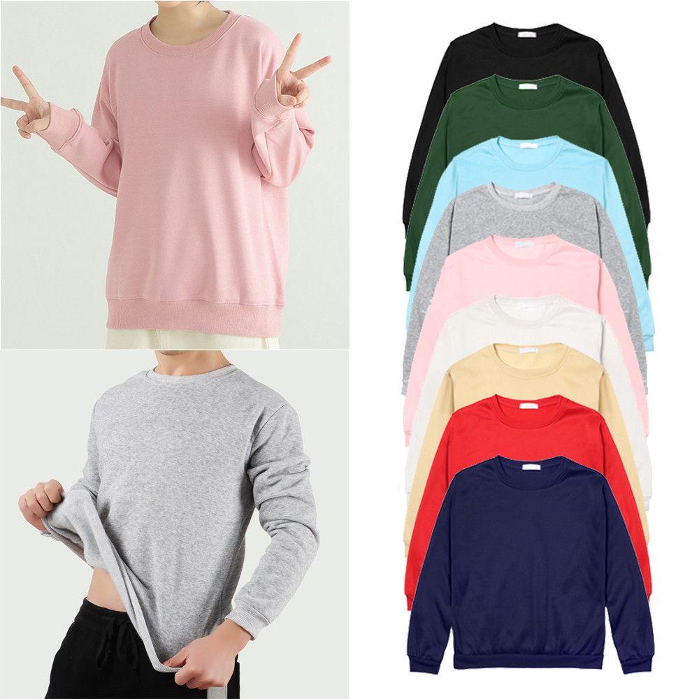 Áo Sweater Màu Trơn Phong Cách Hip Hop Thời Trang Thu Đông