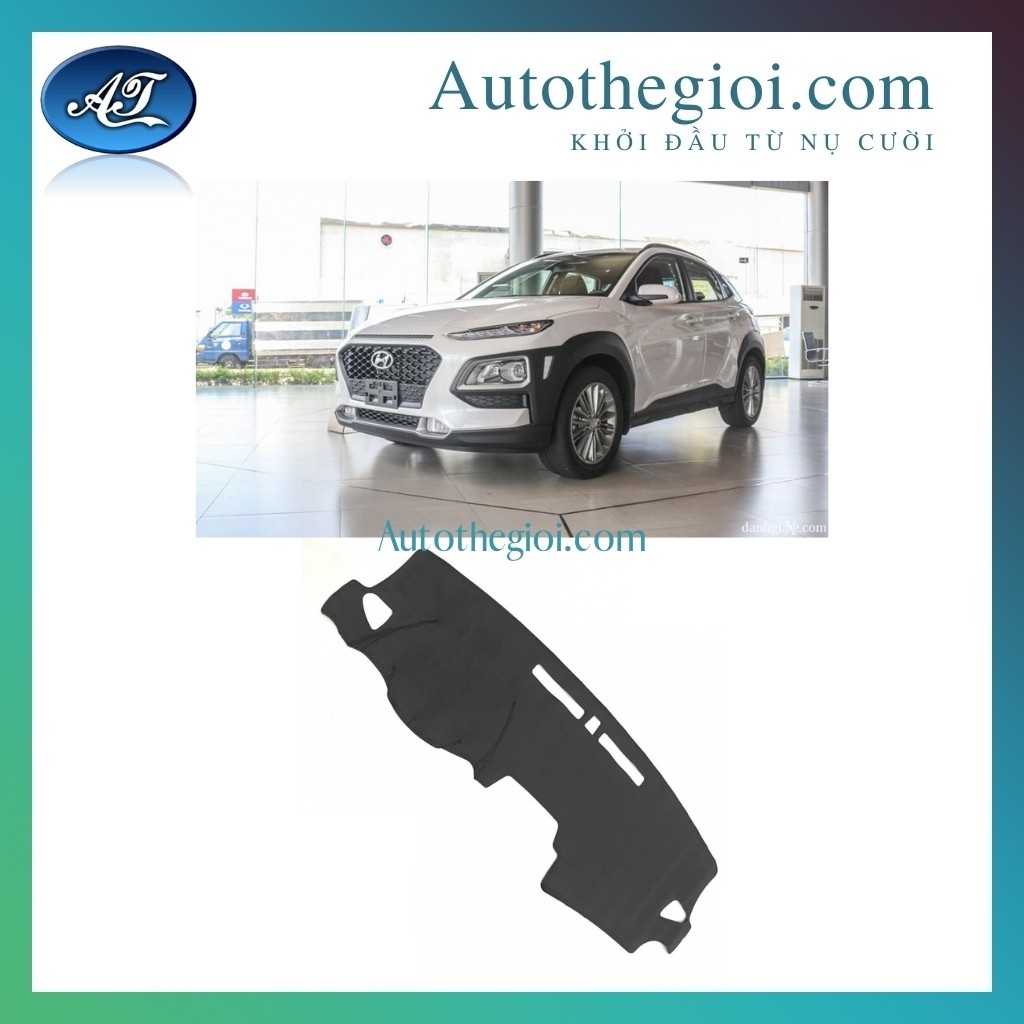 Thảm Taplo Huyndai Kona 2019 Chất Liệu Da Vân Cabon