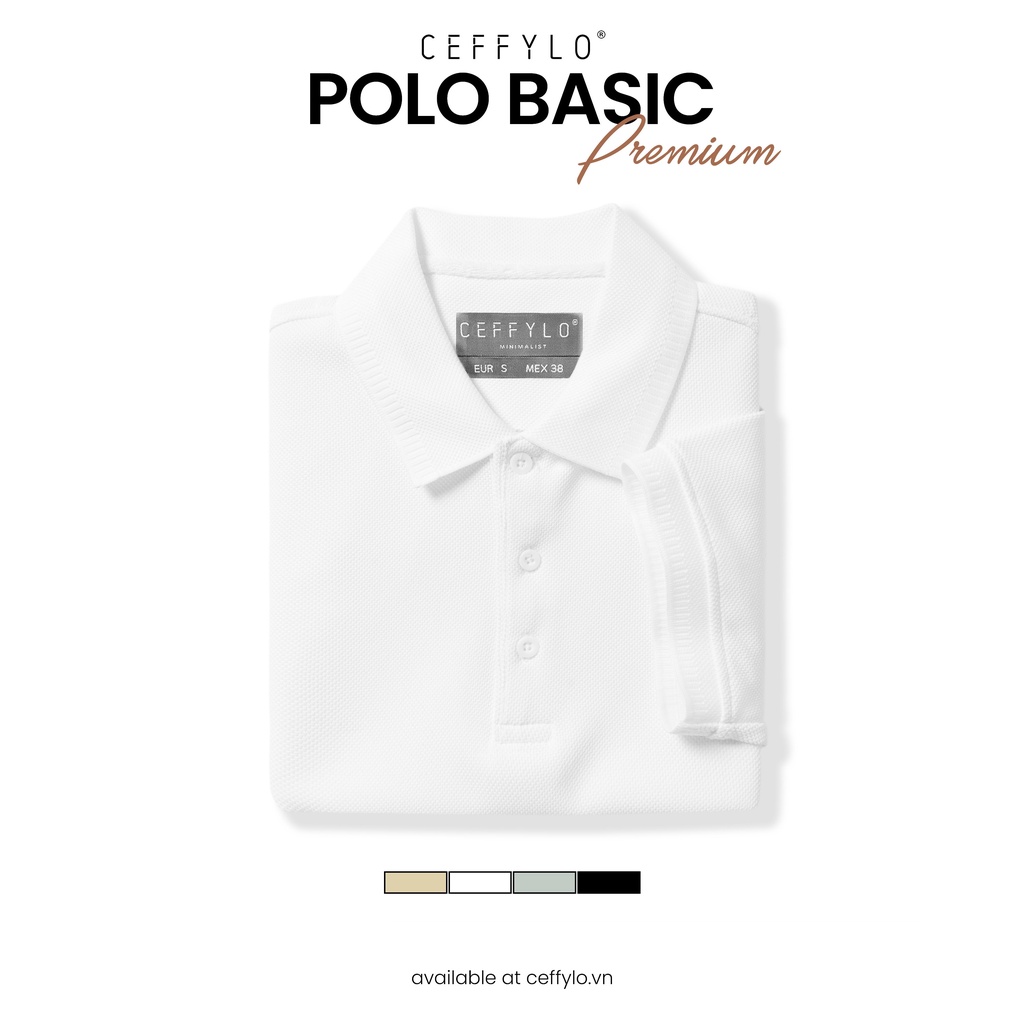 Áo Polo Trắng Trơn vải cotton mềm mịn - POLO BASIC CEFFYLO