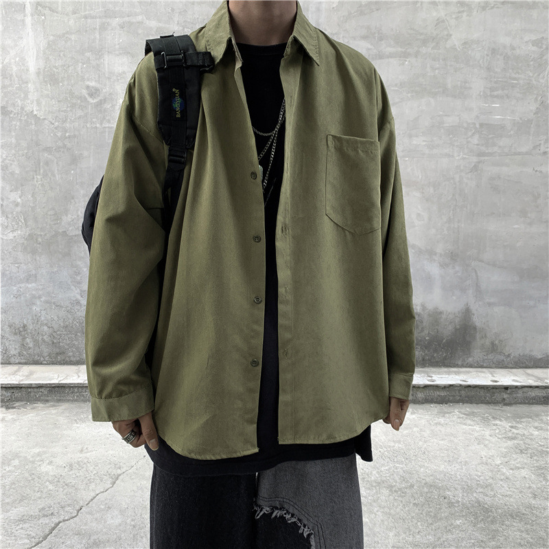 Áo Khoác Tay Dài Màu Trơn Dễ Phối Đồ Size M-3Xl Thoải Mái Cho Nam