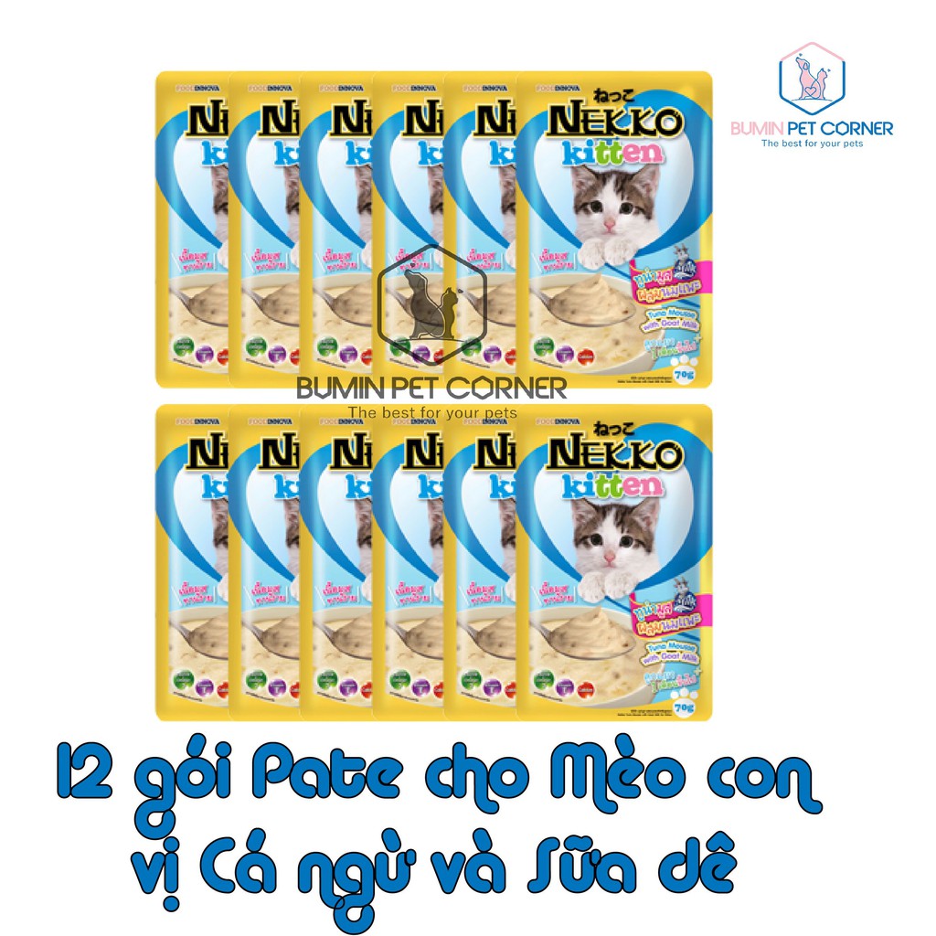 COMBO 12 gói Pate cho Mèo con Nekko Kitten gói 70gr