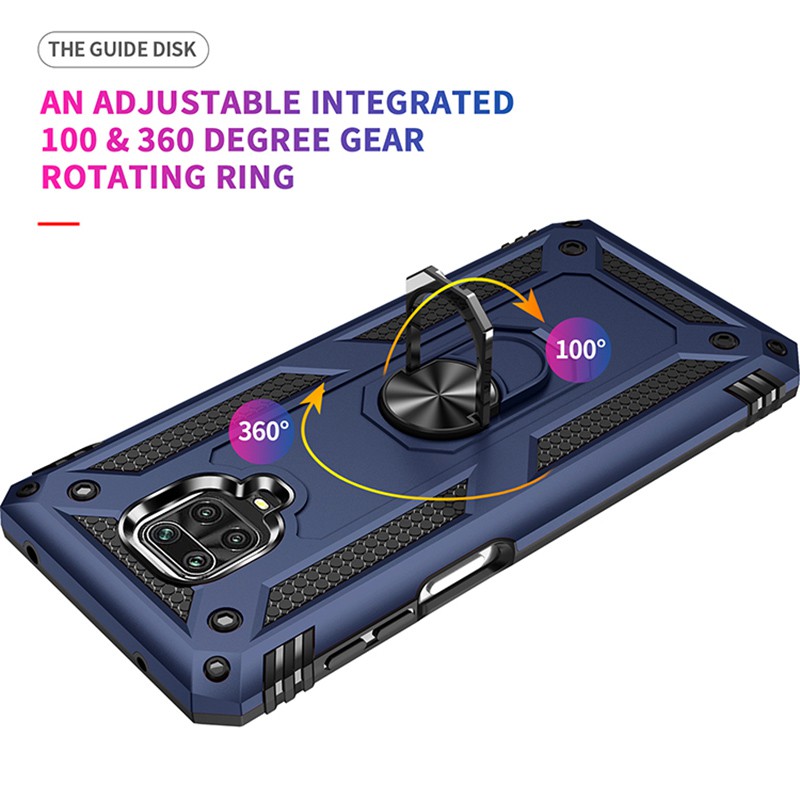 Ốp Điện Thoại Cứng Kiểu Giáp Chống Sốc Kèm Giá Đỡ Nhẫn Cho xiaomi redmi note 9S 9 Pro max POCO X3 Pro