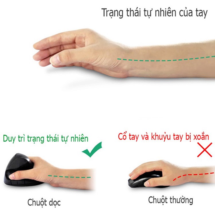 Chuột dọc không dây sạc điện cao cấp CM0002