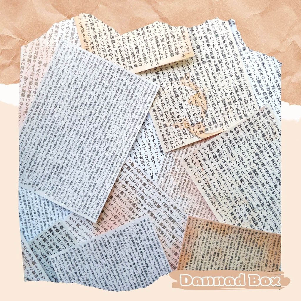 Set 20 Tờ Giấy Nền Tiếng Nhật Trang Trí Junk Journal