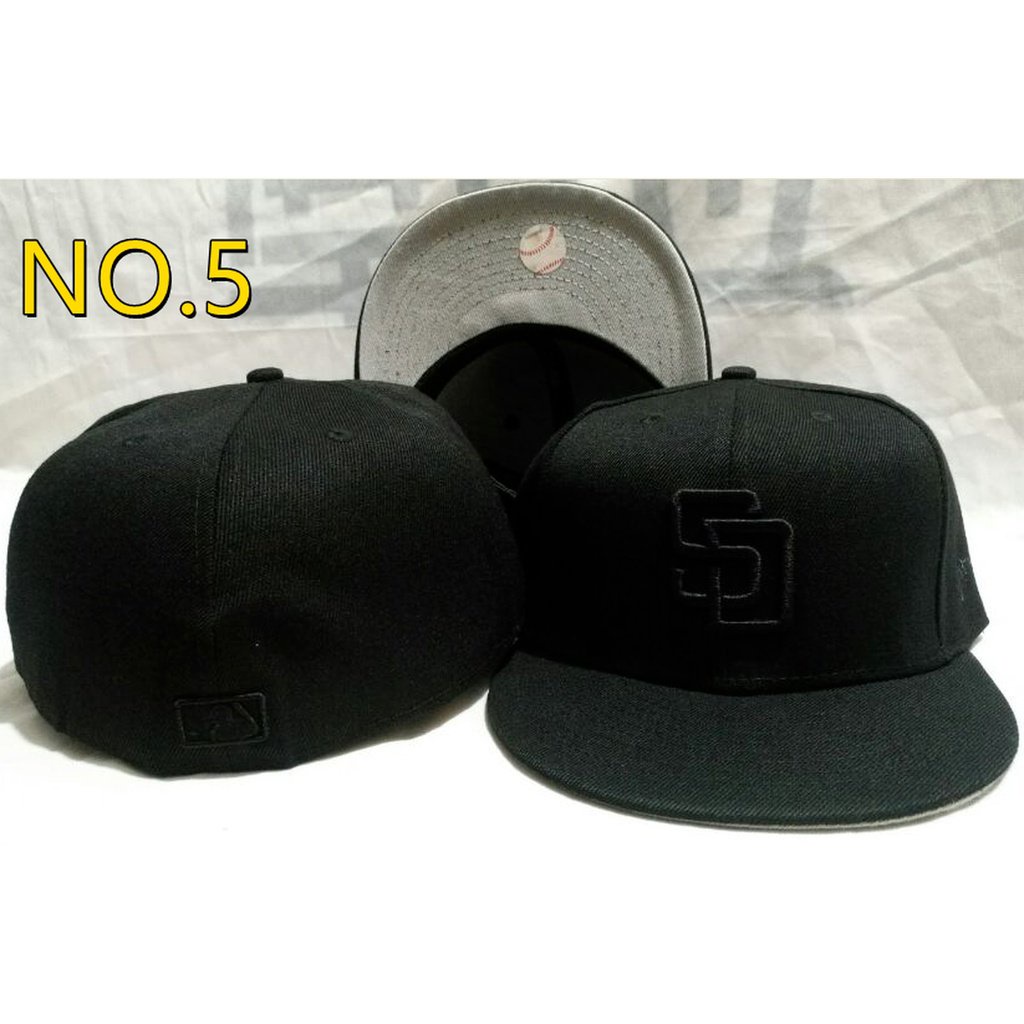 MLB San Diego Padres Classic Fully Sealed Cap Non-adequate Cap Size Snapback Cap Flat Brim Cap Hip Hop Baseball Cap Couple Cap Sunhat mqvA