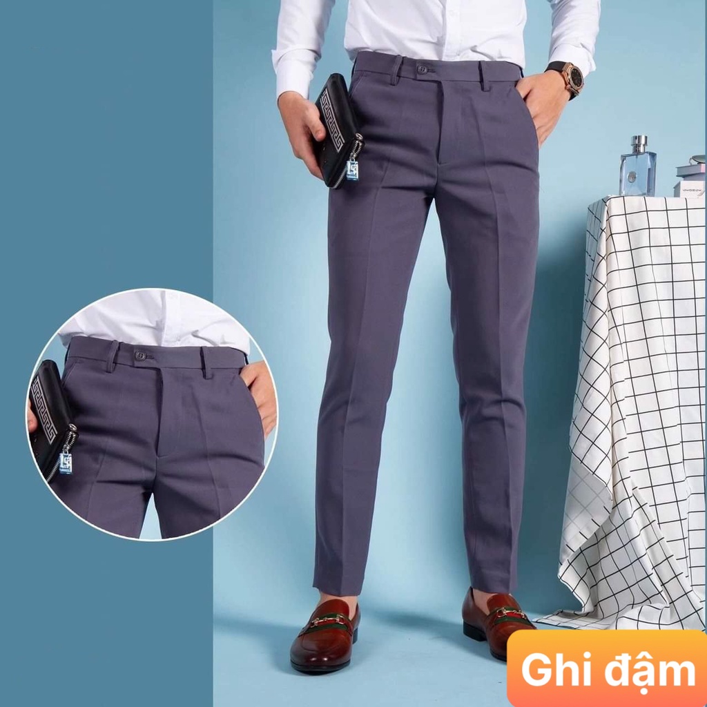Quần tây âu nam màu đen đậm kiểu dáng hàn quốc chất kiệu kate co dãn nhẹ công sở học sinh phom chuẩn Lavado3 mẫu mới