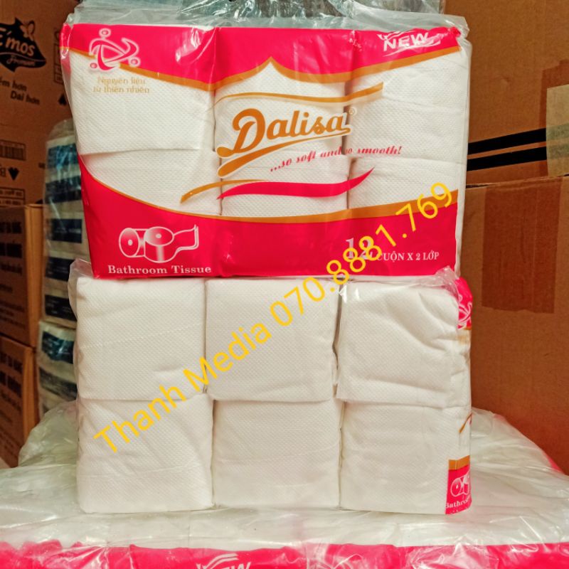 Giấy vệ sinh siêu rẽ Dalisa 120 cuộn / 10 lốc - trắng dai sạch