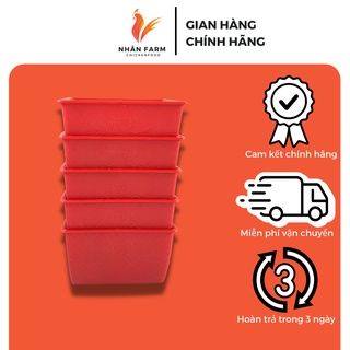 Máng ăn cho gà đá, máng gà ăn màu đỏ size 10x8cm