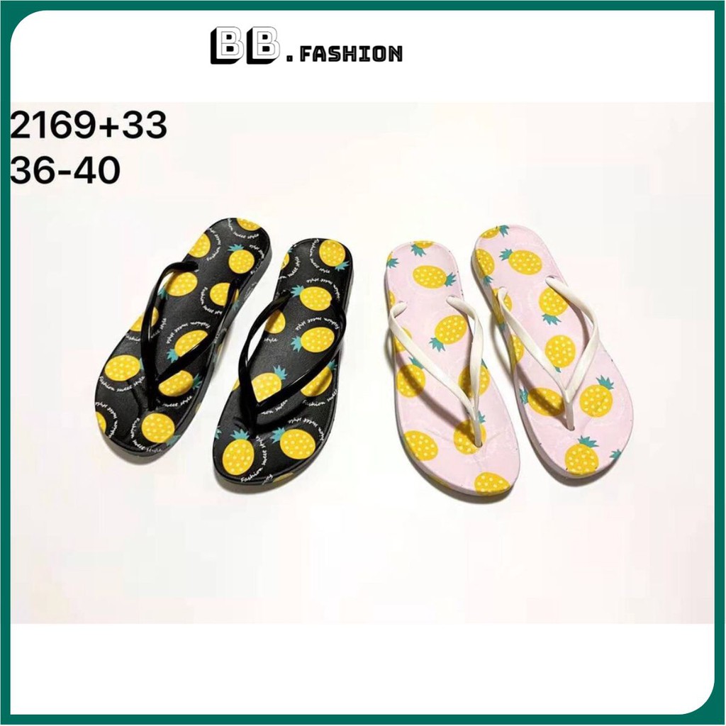 Dép nữ kẹp ngón dép tông hoa quả màu xinh d48