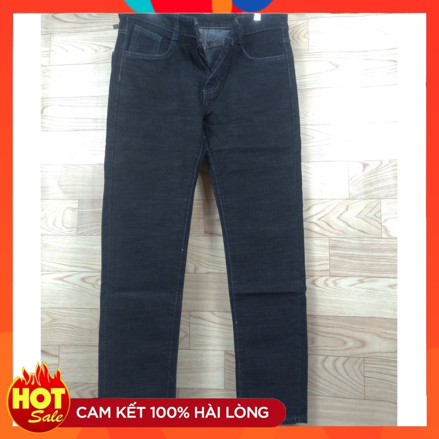 Quần jean nam dài thời trang màu đen trơn 9208