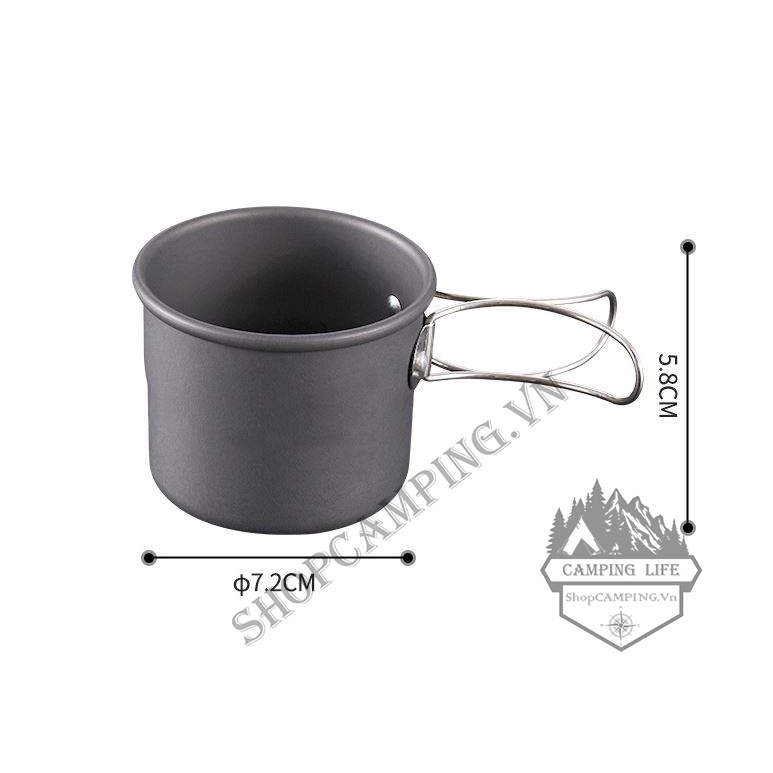 Cốc nhôm, ly uống trà, cafe 150ml gấp gọn dã ngoại, du lịch - Camping VietNam