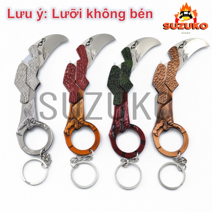 Dao Phượt Karambit Mini gấp gọn đa năng Móc Khóa, Mở Bia Skin Đại Bàng - 100% Hợp Kim loại thép không rỉ cao cấp