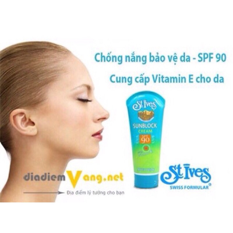 Kem chống nắng đi biển Stives Sunblock Cream SPF90 170ml