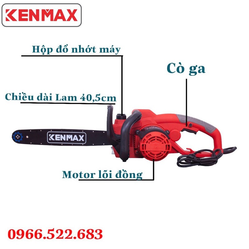 Máy cưa xích điện Kenmax | Máy cưa xích KMEC004 | Công suất 2200W