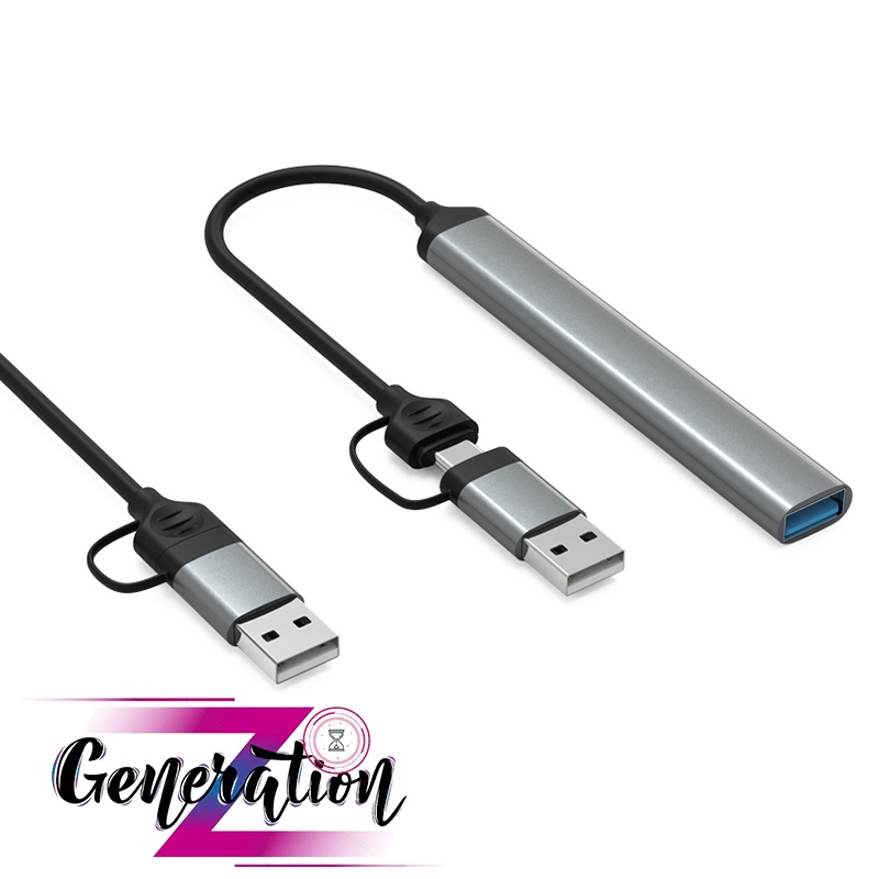 CÁP CHUYỂN TYPE-C KÈM ĐẦU CHUYỂN USB 3.0 RA 3 CỔNG USB3.0+SD/TF HC-77A