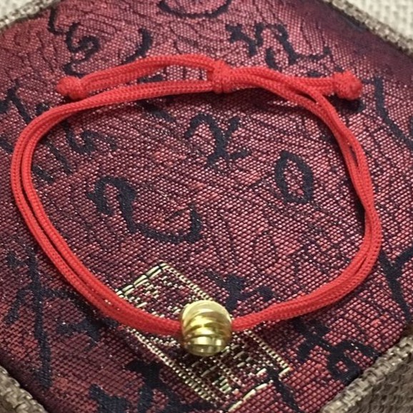 VT225 Vòng tay may mắn bi khía mạ vàng 5 cái/lốc