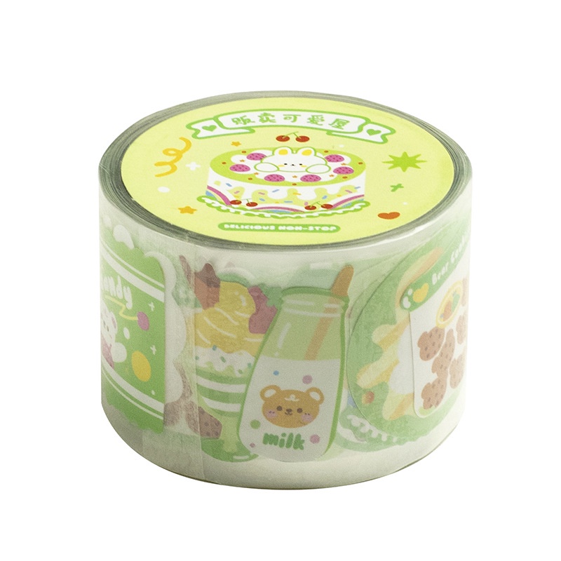 Mhamm 1 Cuộn Băng Dán Mặt Nạ Đồ Ăn Nhẹ Hoạt Hình Dễ Thương