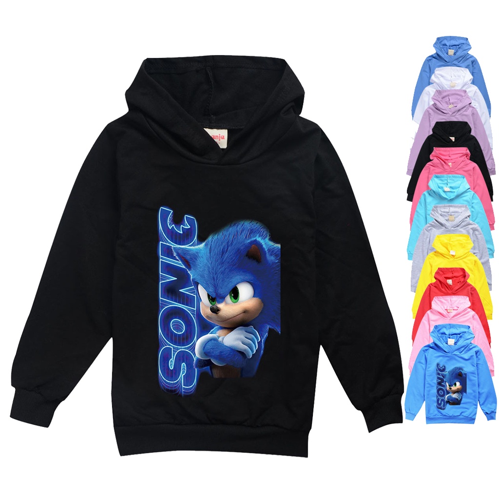Áo Hoodie tay dài in hình Sonic the Hedgehog cho bé 2-15 tuổi