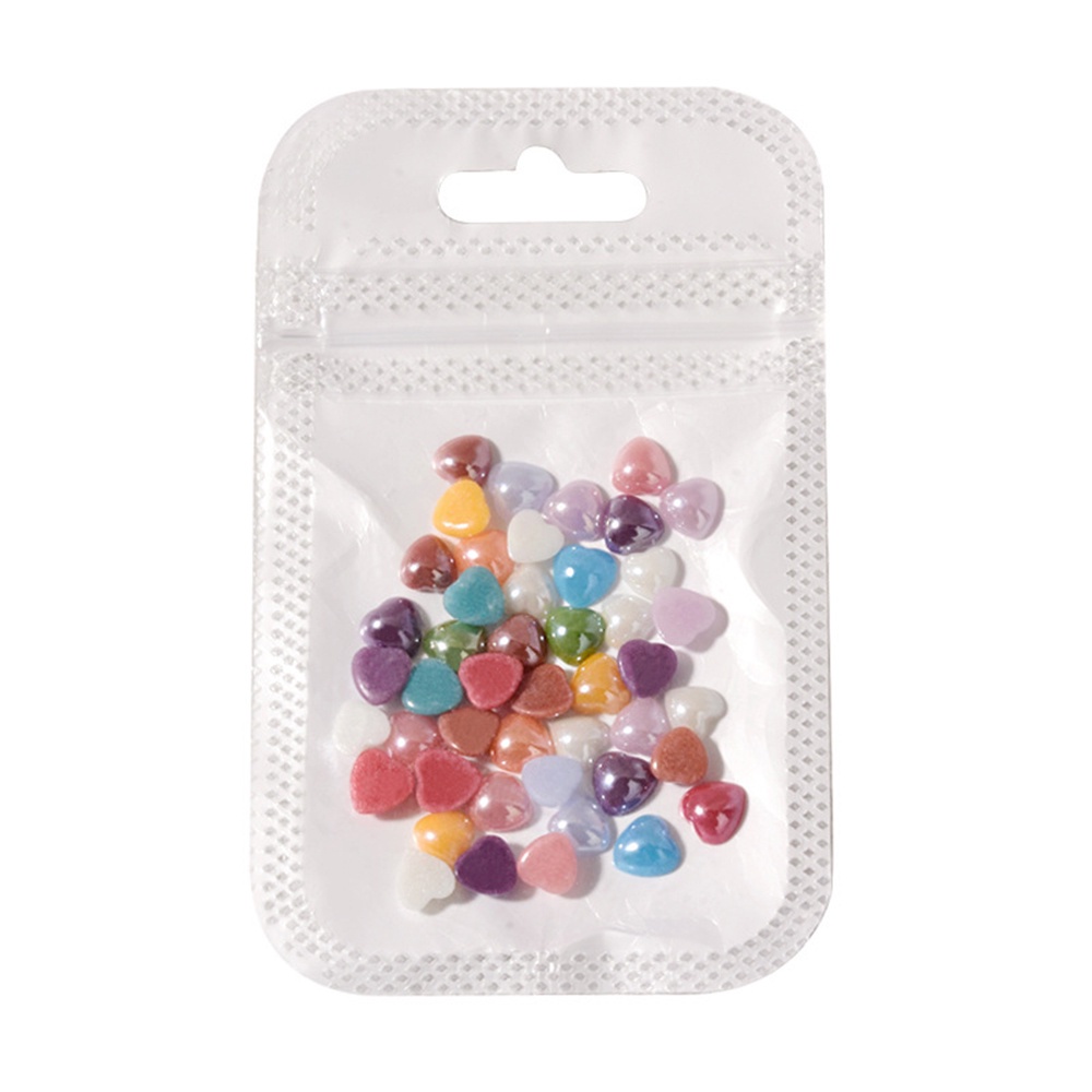 [Hàng mới về] Set 50 hạt phụ kiện hình trái tim 6mm nhiều màu sắc trang trí móng tay nghệ thuật DIY