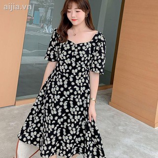 Váy dài nữ váy cộng váy hoa cỡ lớn