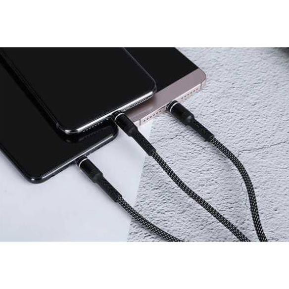 Cáp sạc đa năng 3 trong 1 sạc nhanh chính hãng AKUS  4 đầu All in one Lightning - MicroUSB - Type-C dài 120cm 2.4A