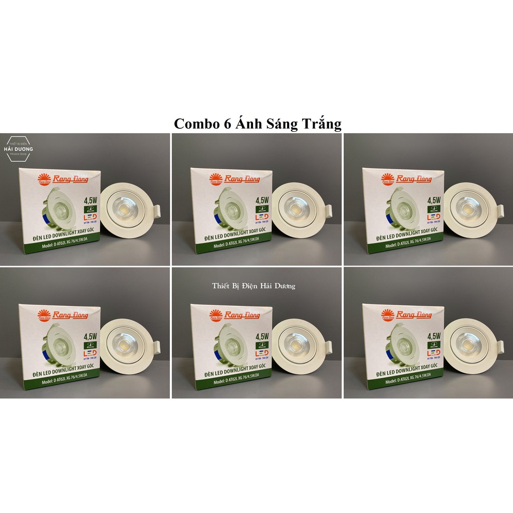 Combo 6 ĐÈN LED ÂM TRẦN DOWNLIGHT RẠNG ĐÔNG 4.5W THAY ĐỔI ĐƯỢC GÓC CHIẾU MODEL D AT02L XG 76/4.5W - Bảo hành 2 năm